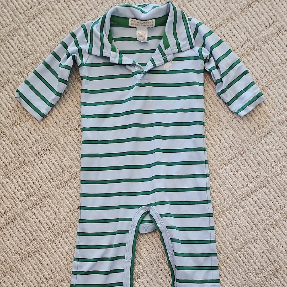 Green Striped Kids One Piece